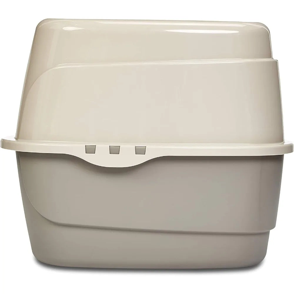 Cat Litter Box with Lid, No-Mess, Standard, unisex, Charcoal, 26 in x 23 in x 20 in