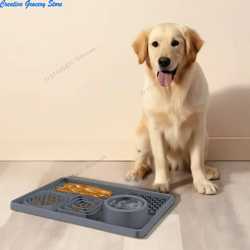 Pet Licking Mat Pet Eating Ware Dog Slow Food Mat Placemat  Dog Feeder Supplies Suction Cup Dog Bathing Distraction