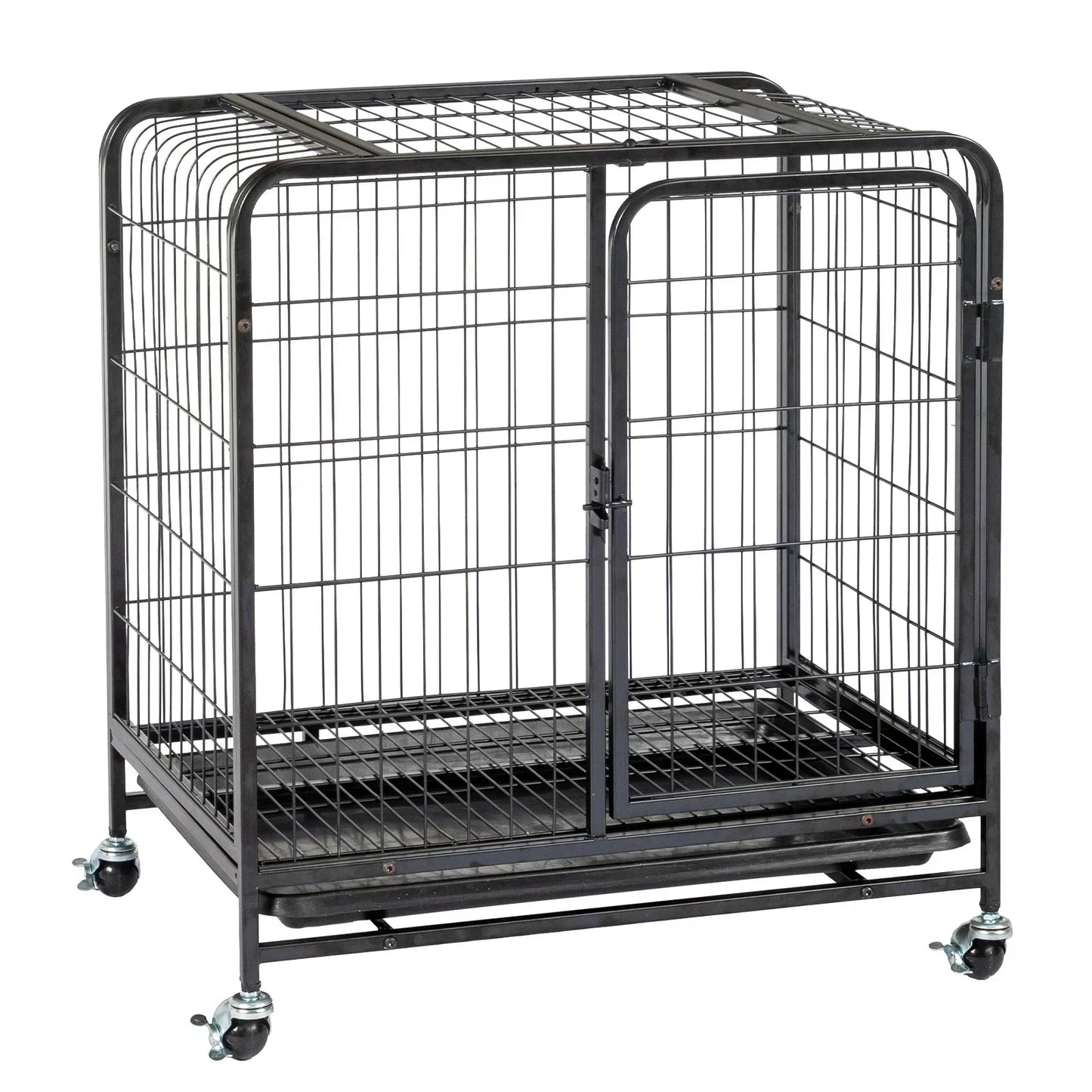 Durable Cat Cage Enclosure With Double Doors And Lockable Wheels