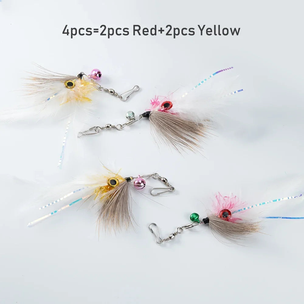 Feather Cat Toy Accessories Replace Head Pet Supplies Toy Cat Teaser Stick For Changing Heads