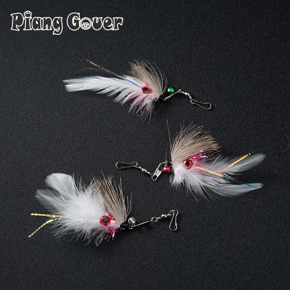 Feather Cat Toy Accessories Replace Head Pet Supplies Toy Cat Teaser Stick For Changing Heads