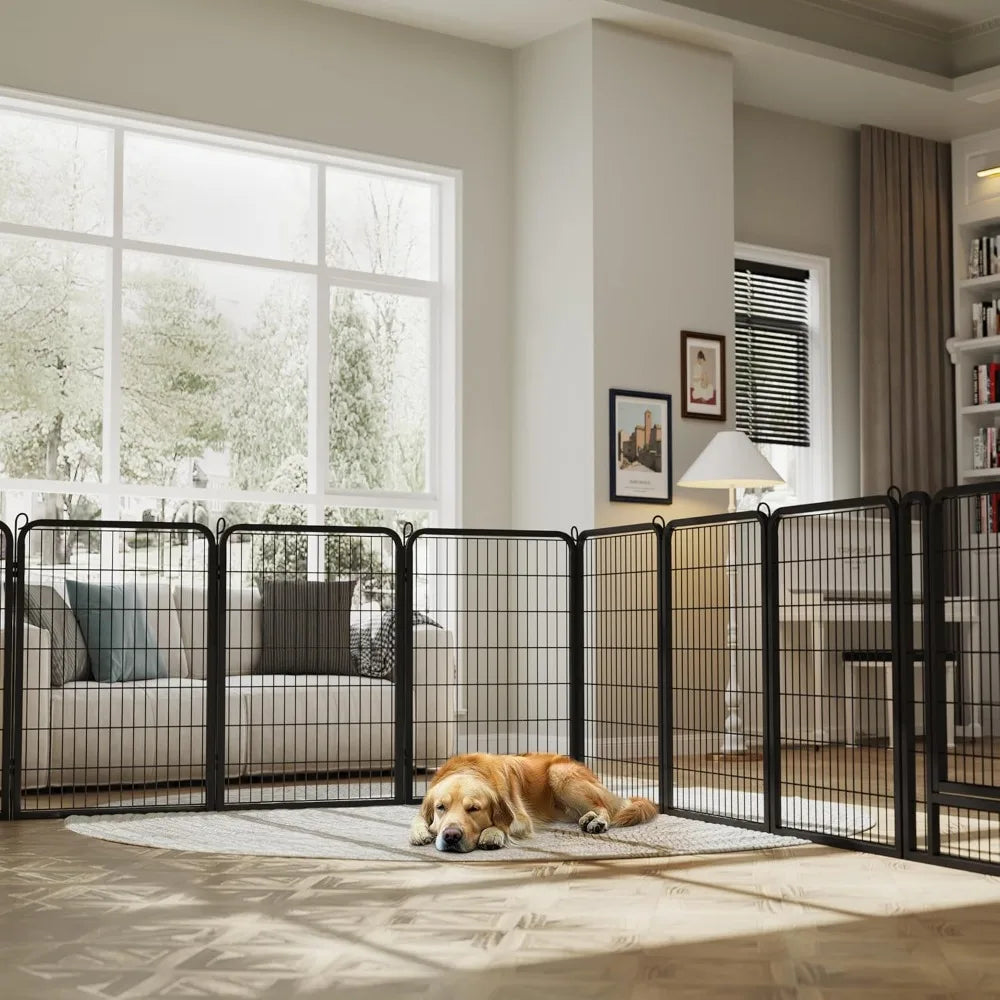 Dog Playpen Outdoor 40 inch 16 Panels Indoor Dog Fence Metal Dog Pen Heavy Duty Pet Exercise Pen for RV/Camping/Garden