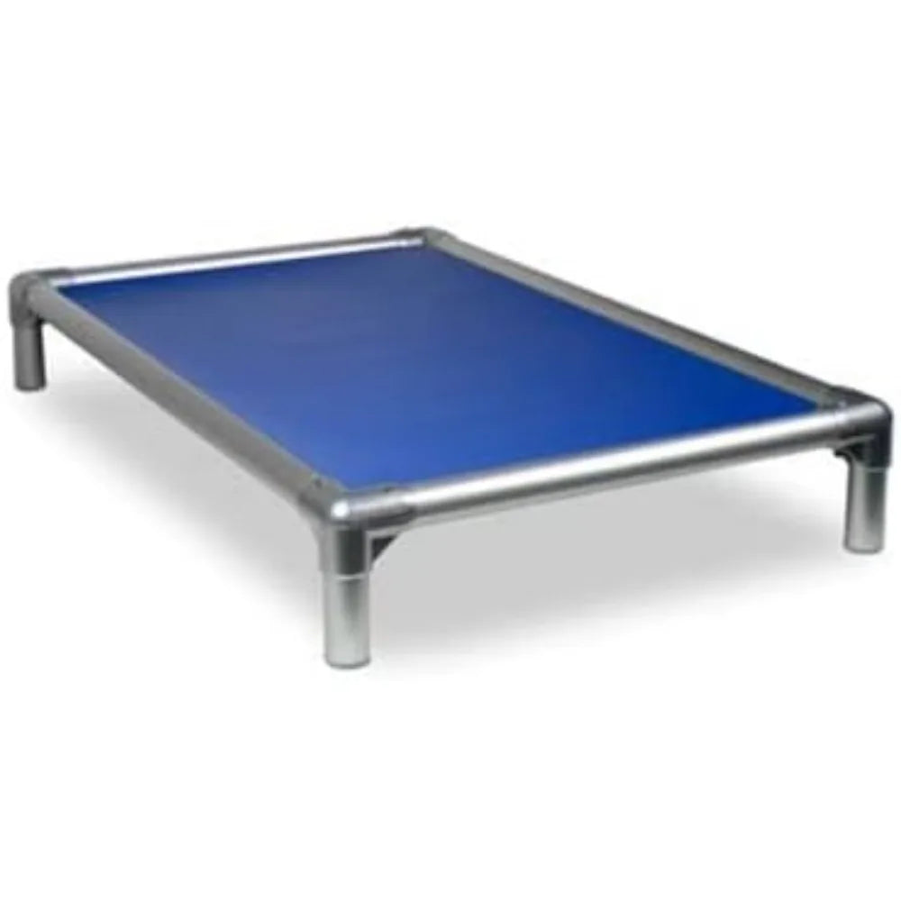 durable silver aluminum dog bed - 44x27" - heavy-duty royal vinyl
