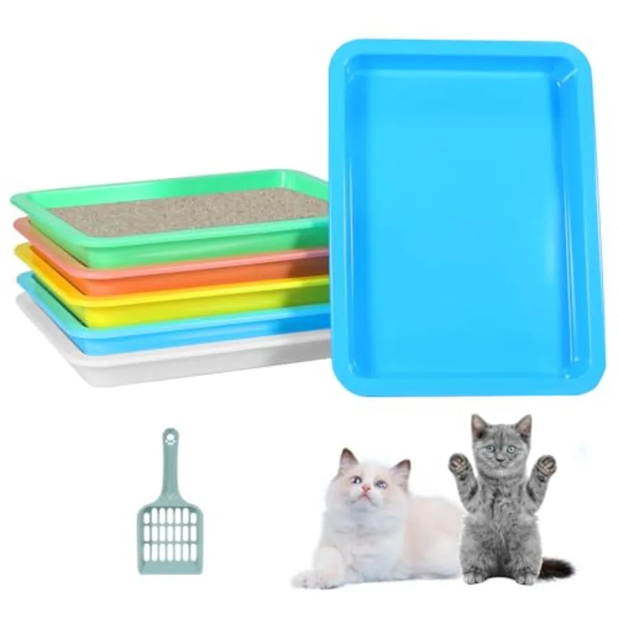 Low Entry Shallow Litter Box Set for Small Pets, Portable