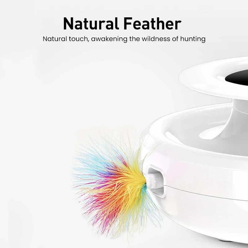 ROJECOCN 2 In 1 Cat Teaser Toy Feather Ball Set 5 Modes