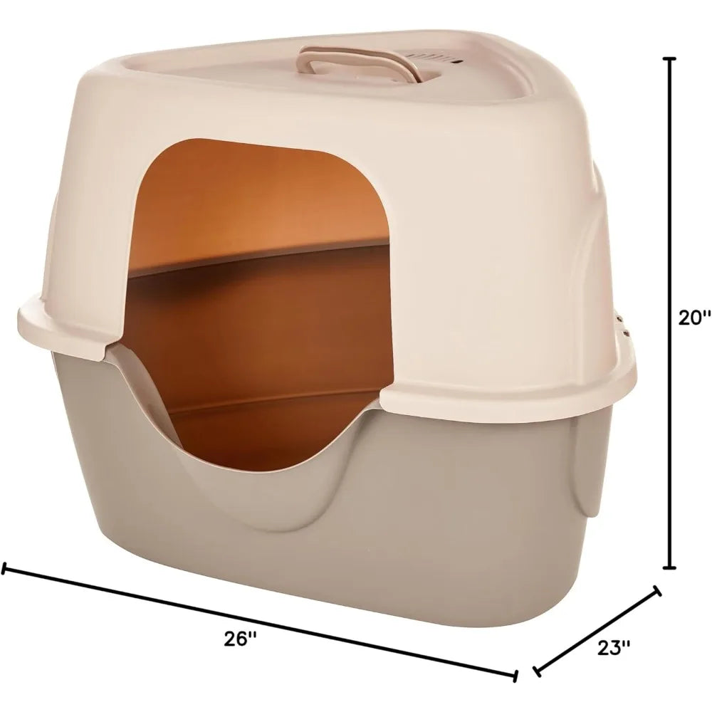 Cat Litter Box with Lid, No-Mess, Standard, unisex, Charcoal, 26 in x 23 in x 20 in