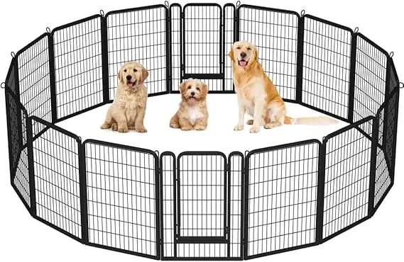 Dog Playpen Outdoor 40 inch 16 Panels Indoor Dog Fence Metal Dog Pen Heavy Duty Pet Exercise Pen for RV/Camping/Garden