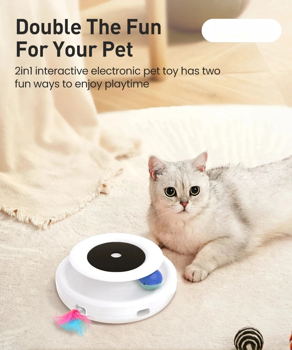 ROJECOCN 2 In 1 Cat Teaser Toy Feather Ball Set 5 Modes