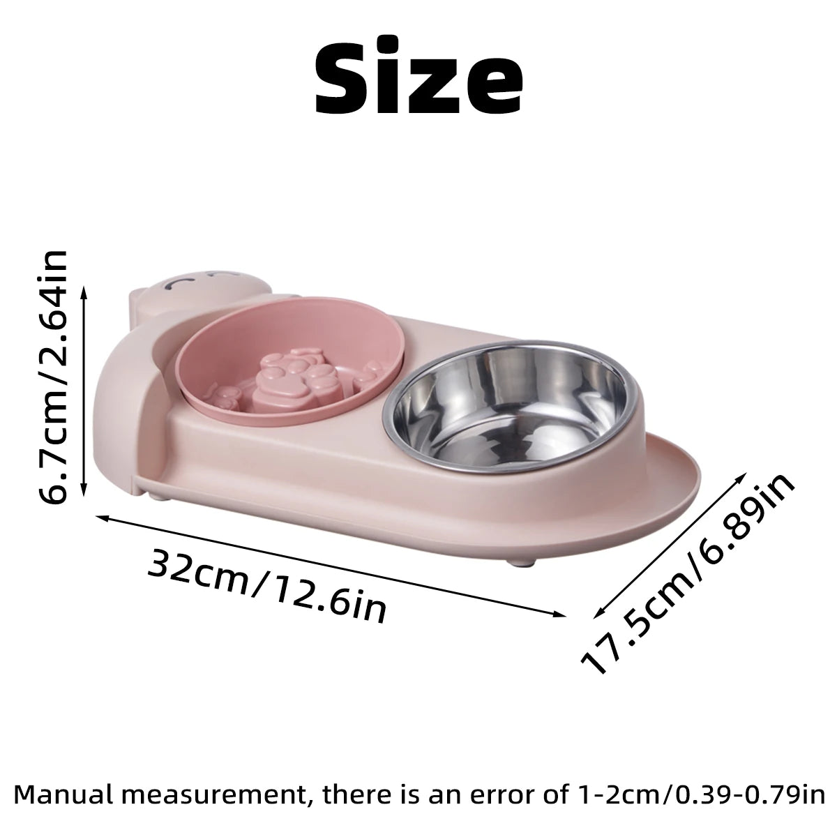 One piece multifunctional pet double bowl cartoon containing stainless steel bowl pet food utensils pet feeding water feeding tw