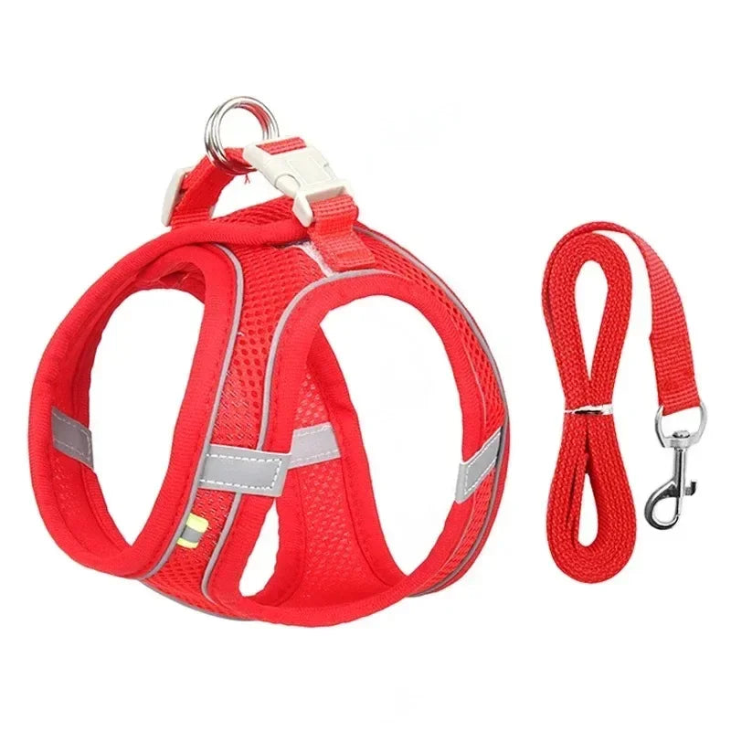 Cats Dog Accessories Small Dog Collar Safety Vest Pet Chest Rope Dogs Cover Breathable Adjustable Harnesses Supplies Products